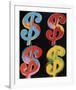 Four Dollar Signs, c.1982 (blue, red, orange, yellow)-Andy Warhol-Framed Giclee Print