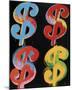 Four Dollar Signs, c.1982 (blue, red, orange, yellow)-Andy Warhol-Mounted Giclee Print