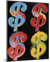 Four Dollar Signs, c.1982 (blue, red, orange, yellow)-Andy Warhol-Mounted Giclee Print