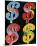 Four Dollar Signs, c.1982 (blue, red, orange, yellow)-Andy Warhol-Mounted Giclee Print