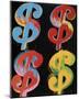 Four Dollar Signs, c.1982 (blue, red, orange, yellow)-Andy Warhol-Mounted Art Print