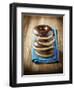 Four Doughnuts with Chocolate Glaze, Stacked-Michael Löffler-Framed Photographic Print