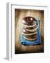 Four Doughnuts with Chocolate Glaze, Stacked-Michael Löffler-Framed Photographic Print