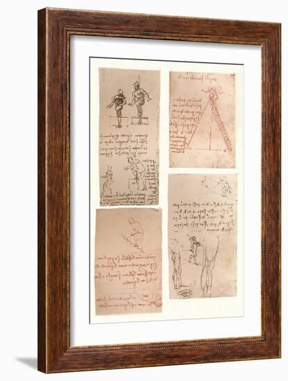Four drawings illustrating the theory of the movements of the human figure, c1472-c1519 (1883)-Leonardo Da Vinci-Framed Giclee Print