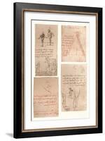 Four drawings illustrating the theory of the movements of the human figure, c1472-c1519 (1883)-Leonardo Da Vinci-Framed Giclee Print