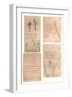 Four drawings illustrating the theory of the movements of the human figure, c1472-c1519 (1883)-Leonardo Da Vinci-Framed Giclee Print