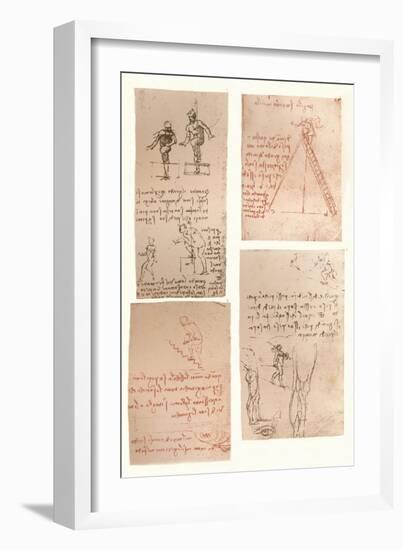 Four drawings illustrating the theory of the movements of the human figure, c1472-c1519 (1883)-Leonardo Da Vinci-Framed Giclee Print