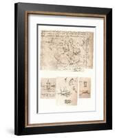 Four drawings of allegorical representations, c1472-c1519 (1883)-Leonardo Da Vinci-Framed Giclee Print