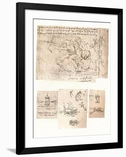 Four drawings of allegorical representations, c1472-c1519 (1883)-Leonardo Da Vinci-Framed Giclee Print