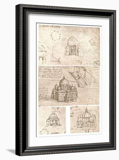 Four drawings of ecclesiastical architecture, c1472-c1519 (1883)-Leonardo Da Vinci-Framed Giclee Print