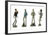 Four Early Football Players in Various Postures-null-Framed Art Print