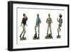 Four Early Football Players in Various Postures-null-Framed Art Print