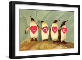 Four Emperor Penguins, LOVE-null-Framed Art Print