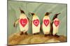 Four Emperor Penguins, LOVE-null-Mounted Art Print