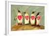 Four Emperor Penguins, LOVE-null-Framed Art Print