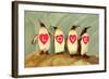 Four Emperor Penguins, LOVE-null-Framed Art Print