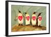 Four Emperor Penguins, LOVE-null-Framed Art Print