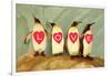 Four Emperor Penguins, LOVE-null-Framed Art Print