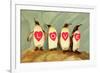 Four Emperor Penguins, LOVE-null-Framed Premium Giclee Print