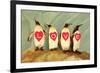 Four Emperor Penguins, LOVE-null-Framed Premium Giclee Print