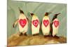 Four Emperor Penguins, LOVE-null-Mounted Premium Giclee Print