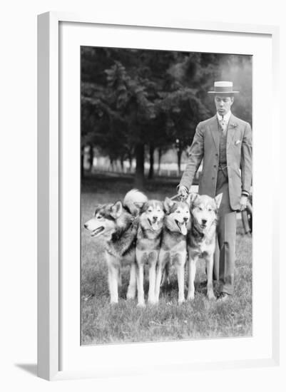 Four Eskimo Dogs at the Mineola Dog Show-null-Framed Art Print