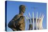 Four Evangelists Sculptures Outside Metropolitan Cathedral, Brasilia, Federal District, Brazil-Ian Trower-Stretched Canvas