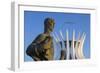 Four Evangelists Sculptures Outside Metropolitan Cathedral, Brasilia, Federal District, Brazil-Ian Trower-Framed Photographic Print