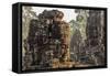 Four-Faced Towers in Prasat Bayon, Angkor Thom, Angkor, Siem Reap, Cambodia-Michael Nolan-Framed Stretched Canvas