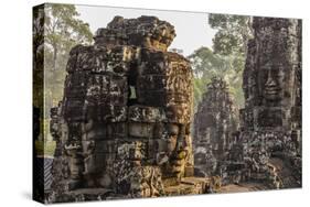 Four-Faced Towers in Prasat Bayon, Angkor Thom, Angkor, Siem Reap, Cambodia-Michael Nolan-Stretched Canvas