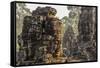 Four-Faced Towers in Prasat Bayon, Angkor Thom, Angkor, Siem Reap, Cambodia-Michael Nolan-Framed Stretched Canvas