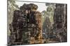 Four-Faced Towers in Prasat Bayon, Angkor Thom, Angkor, Siem Reap, Cambodia-Michael Nolan-Mounted Photographic Print