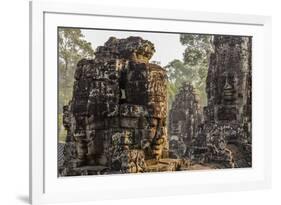 Four-Faced Towers in Prasat Bayon, Angkor Thom, Angkor, Siem Reap, Cambodia-Michael Nolan-Framed Photographic Print