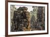 Four-Faced Towers in Prasat Bayon, Angkor Thom, Angkor, Siem Reap, Cambodia-Michael Nolan-Framed Photographic Print