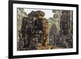 Four-Faced Towers in Prasat Bayon, Angkor Thom, Angkor, Siem Reap, Cambodia-Michael Nolan-Framed Photographic Print