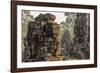 Four-Faced Towers in Prasat Bayon, Angkor Thom, Angkor, Siem Reap, Cambodia-Michael Nolan-Framed Photographic Print