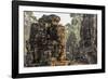 Four-Faced Towers in Prasat Bayon, Angkor Thom, Angkor, Siem Reap, Cambodia-Michael Nolan-Framed Photographic Print