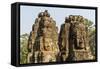 Four-Faced Towers in Prasat Bayon, Angkor Thom, Angkor, Siem Reap, Cambodia-Michael Nolan-Framed Stretched Canvas