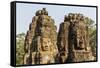 Four-Faced Towers in Prasat Bayon, Angkor Thom, Angkor, Siem Reap, Cambodia-Michael Nolan-Framed Stretched Canvas