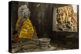 Four-Faced Towers in Prasat Bayon, Angkor Thom, Angkor, Siem Reap, Cambodia-Michael Nolan-Stretched Canvas