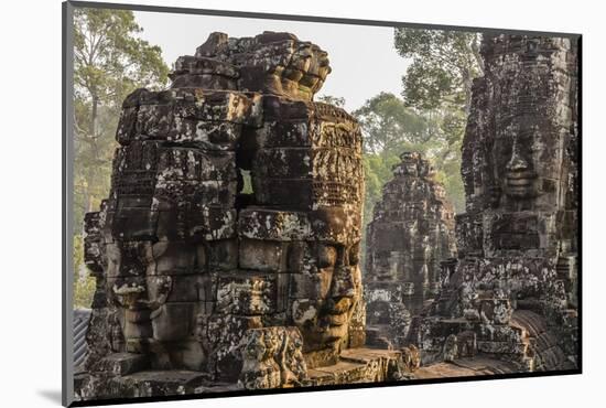 Four-Faced Towers in Prasat Bayon, Angkor Thom, Angkor, Siem Reap, Cambodia-Michael Nolan-Mounted Photographic Print