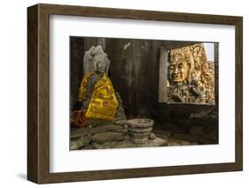 Four-Faced Towers in Prasat Bayon, Angkor Thom, Angkor, Siem Reap, Cambodia-Michael Nolan-Framed Photographic Print