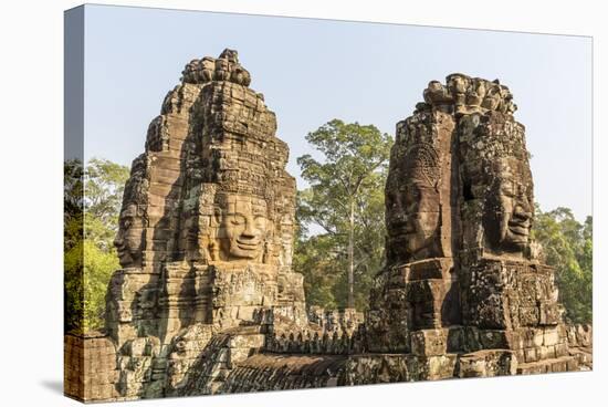 Four-Faced Towers in Prasat Bayon, Angkor Thom, Angkor, UNESCO World Heritage Site, Cambodia-Michael Nolan-Stretched Canvas