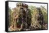 Four-Faced Towers in Prasat Bayon, Angkor Thom, Angkor, UNESCO World Heritage Site, Cambodia-Michael Nolan-Framed Stretched Canvas