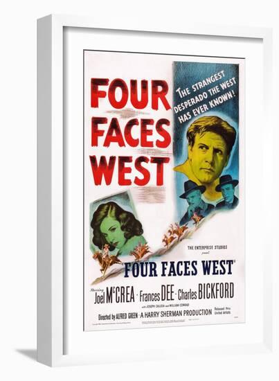 Four Faces West, from Left: Frances Dee, Charles Bickford, Joel Mccrea, Joseph Calleia, 1948-null-Framed Art Print
