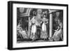 Four Fashionable Ladies at a Soiree-E Burney-Framed Art Print