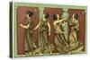 Four Female Dancers: Each Carries a Thyrsus and One a Tambourine as Well-Edouard Leon-Stretched Canvas