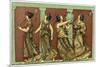 Four Female Dancers: Each Carries a Thyrsus and One a Tambourine as Well-Edouard Leon-Mounted Premium Giclee Print