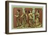 Four Female Dancers: Each Carries a Thyrsus and One a Tambourine as Well-Edouard Leon-Framed Art Print