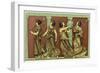 Four Female Dancers: Each Carries a Thyrsus and One a Tambourine as Well-Edouard Leon-Framed Art Print